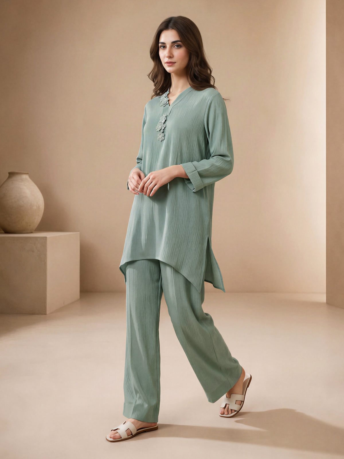 Silk Co-ord Set- Embellished
