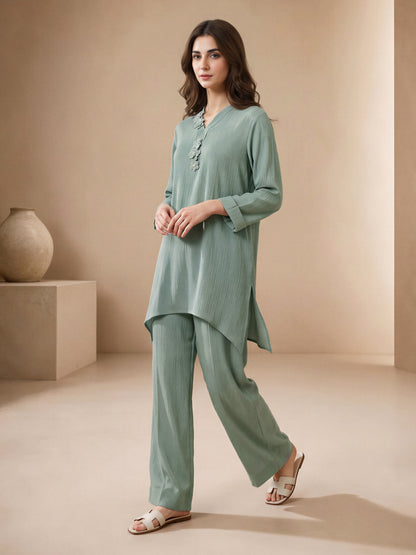 Silk Co-ord Set- Embellished