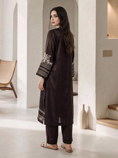 2 Piece Silk Suit- Embroidered (Pret)