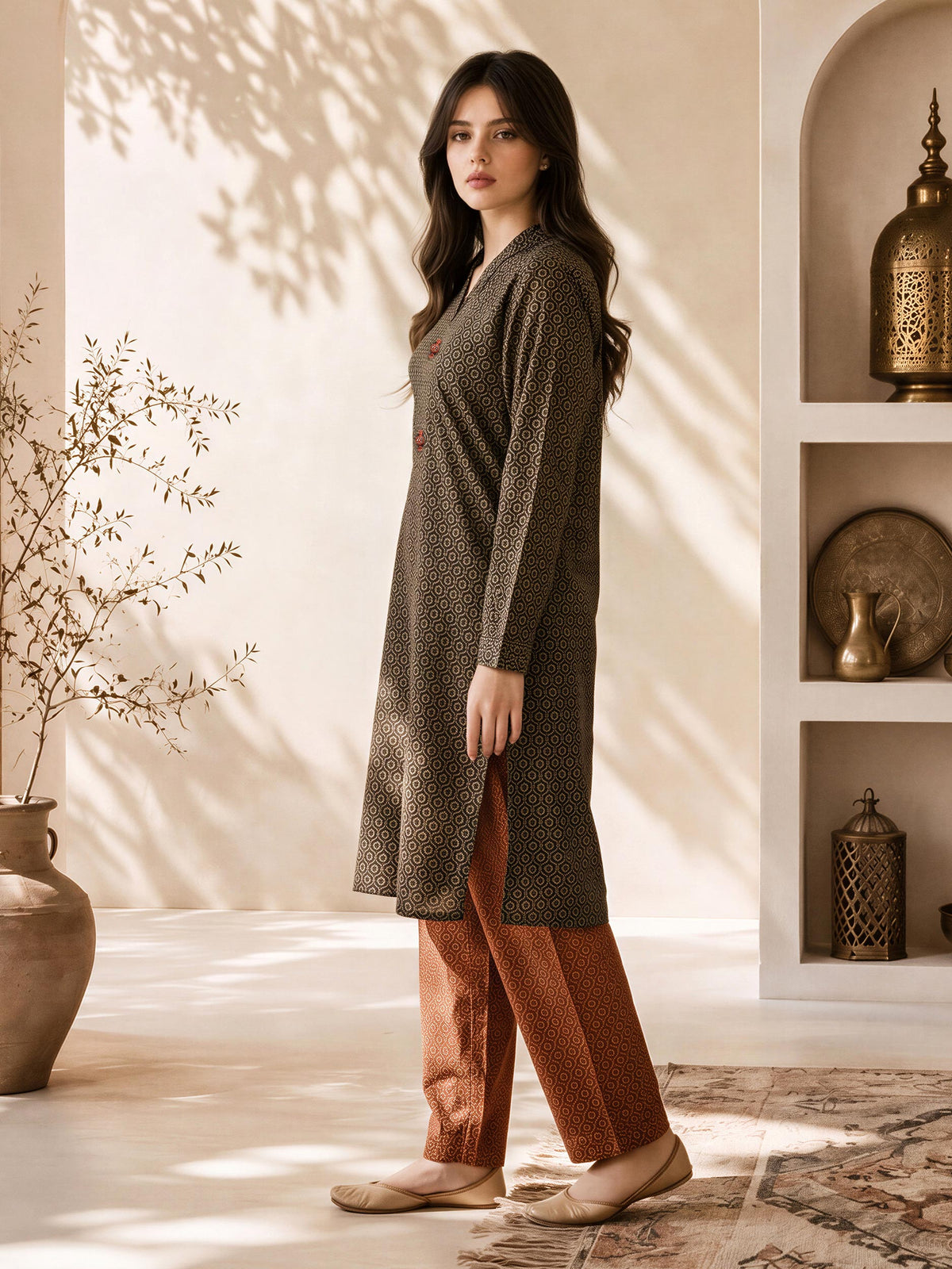 2 Piece Slub Khaddar Suit (Pret)