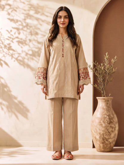 Satin Co-ord Set- Embroidered