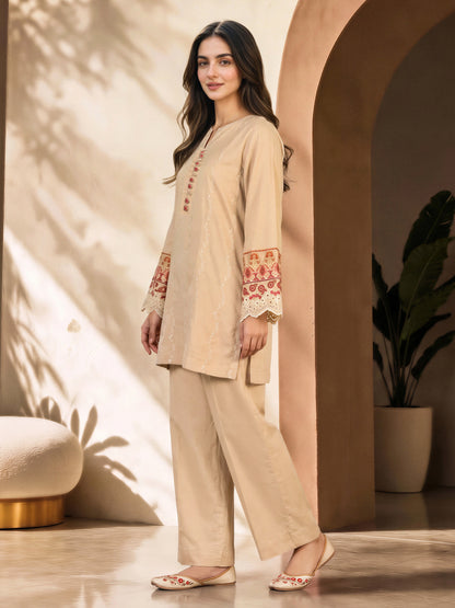 Satin Co-ord Set- Embroidered