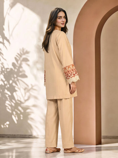 Satin Co-ord Set- Embroidered