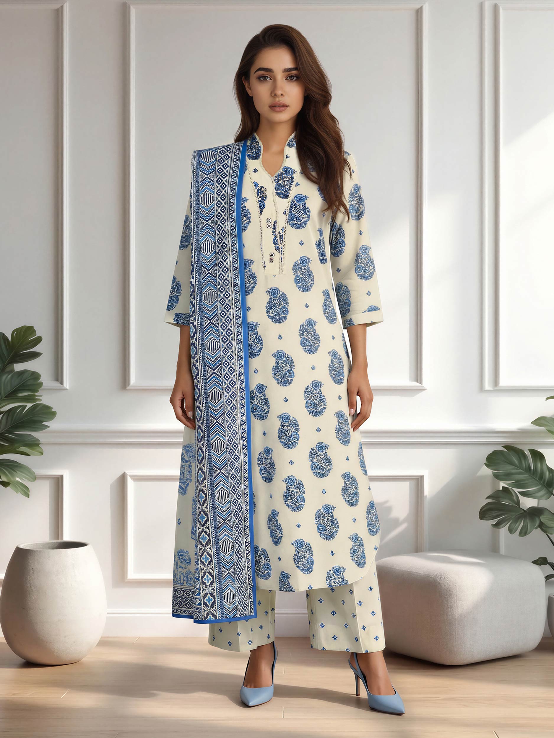 3 Piece Lawn Suit (Pret)