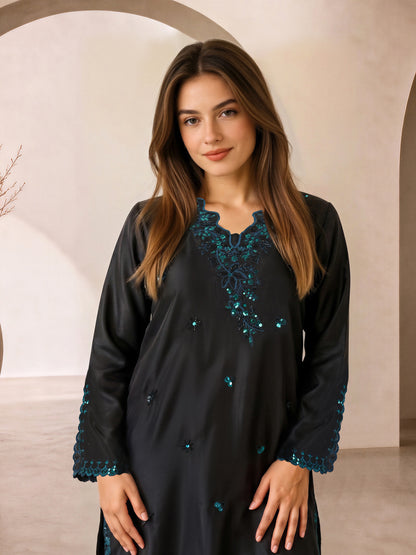 2 Piece Silk Suit- Embroidered (Pret)