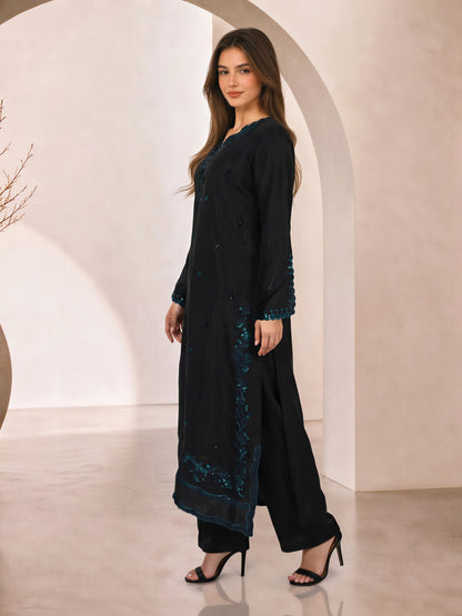 2 Piece Silk Suit- Embroidered (Pret)