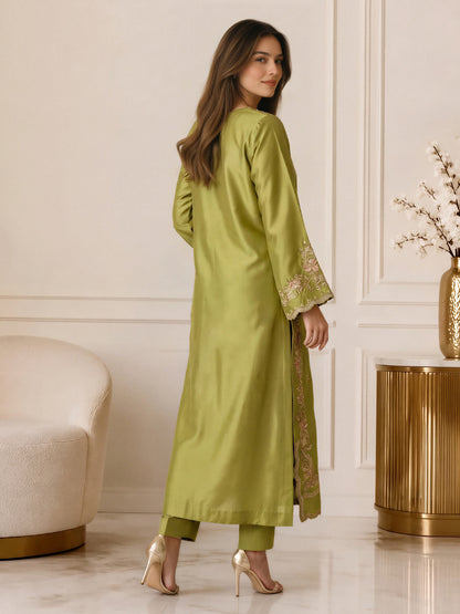 2 Piece Silk Suit- Embroidered (Pret)