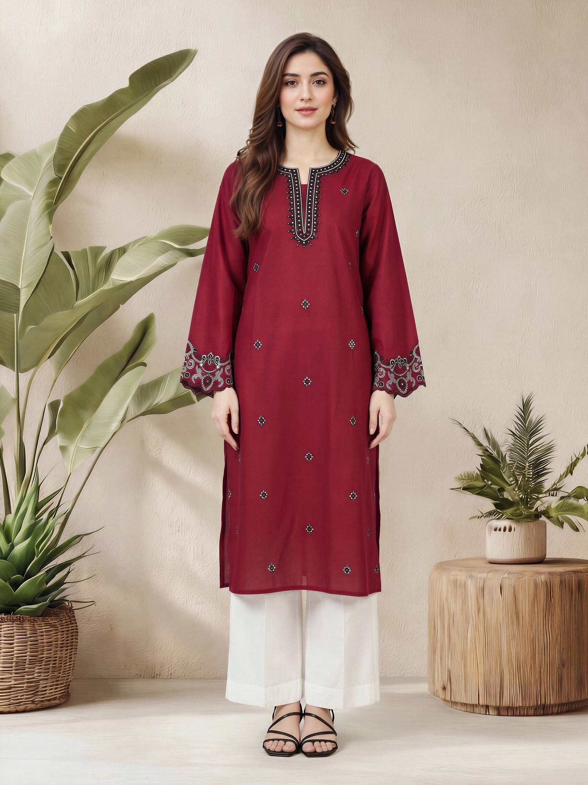 Lawn Shirt- Embroidered (Pret)