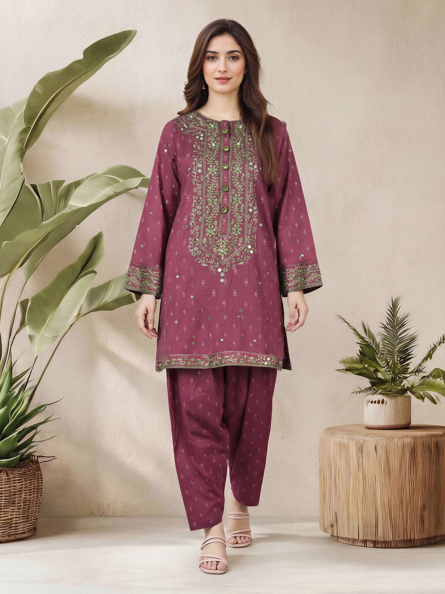 2 Piece Lawn Suit- Embroidered (Pret)