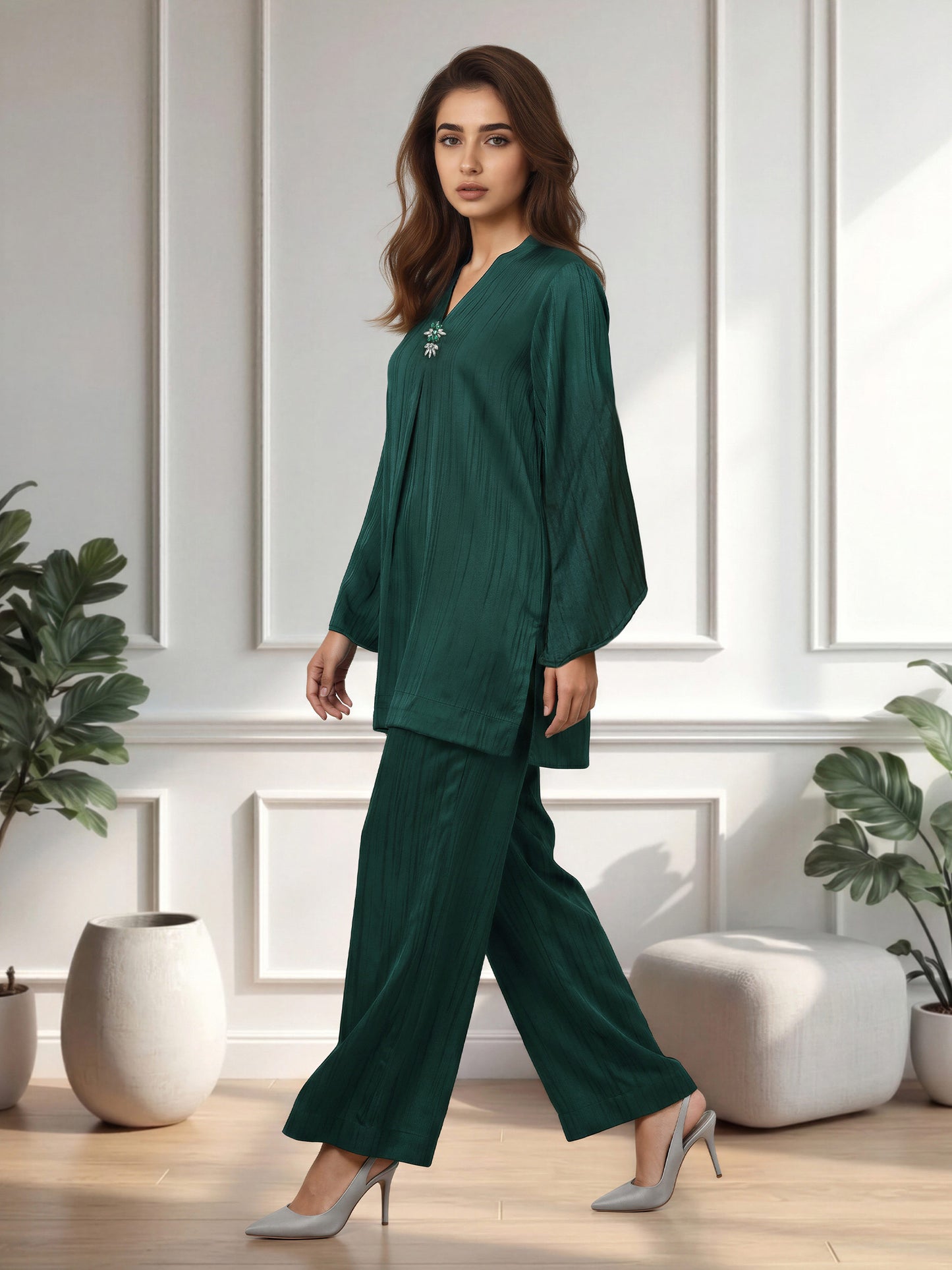 Silk Co-ord Set- Embellished