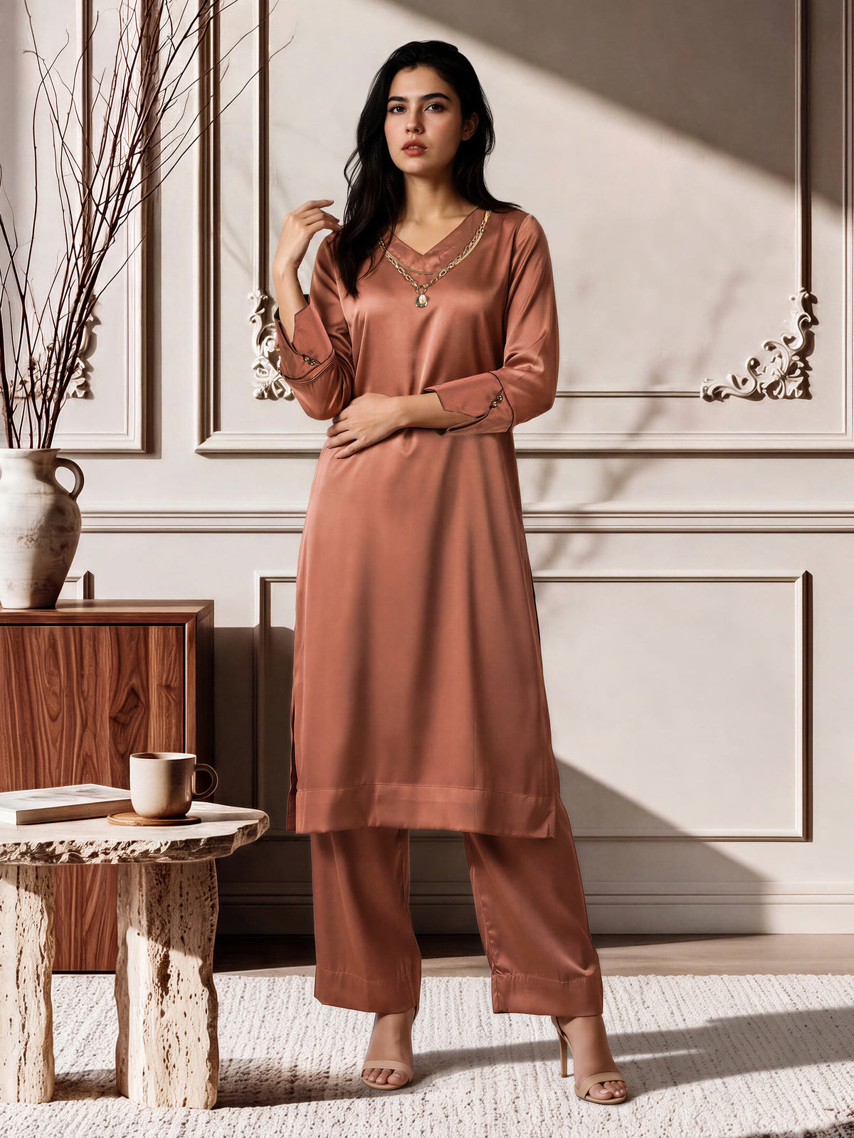 2 Piece Silk Suit (Pret)