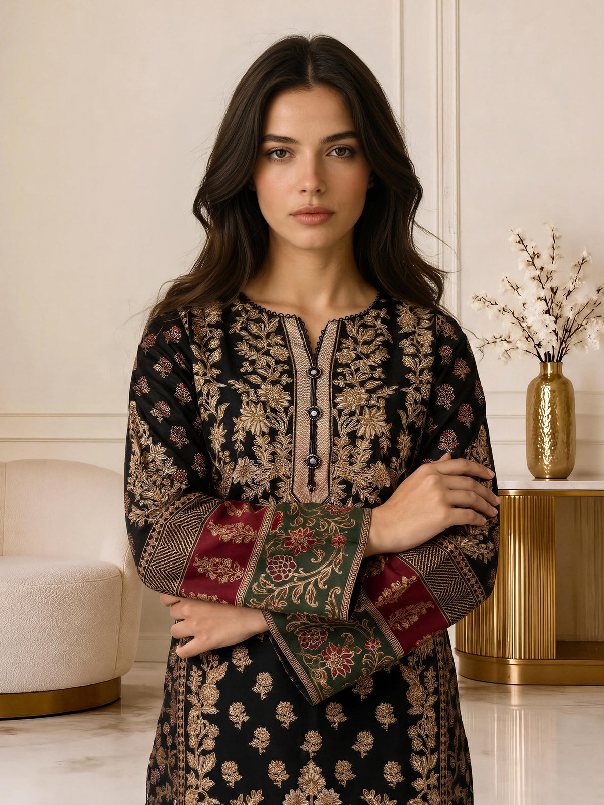 3 Piece Khaddar Suit (Pret)