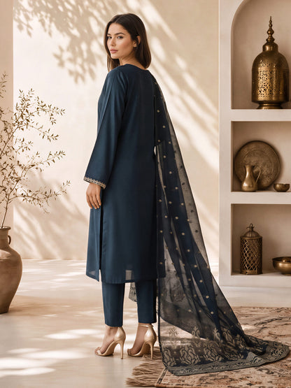 3 Piece Premium Silk Suit- Embroidered (Pret)