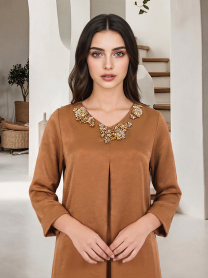 2 Piece Silk Suit- Embellished (Pret)