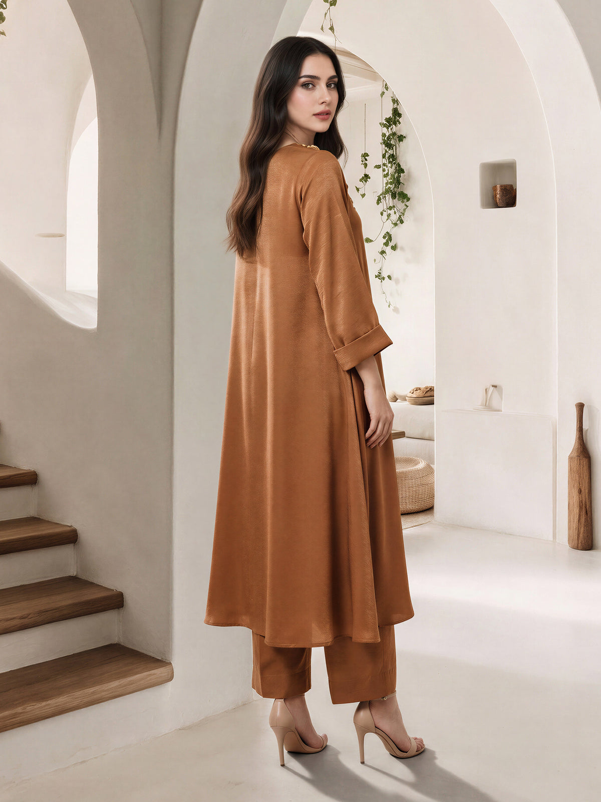 2 Piece Silk Suit- Embellished (Pret)
