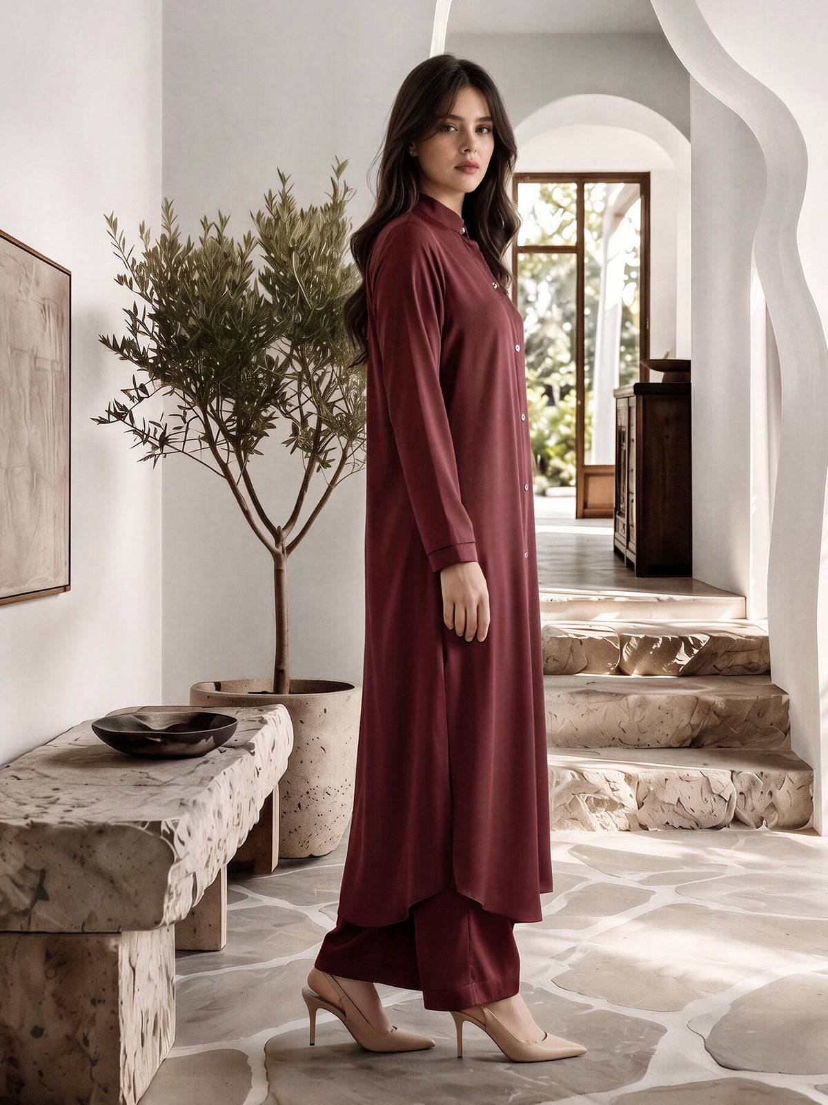 2 Piece Silk Dress Suit (Pret)