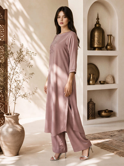 2 Piece Silk Suit- Embellished (Pret)