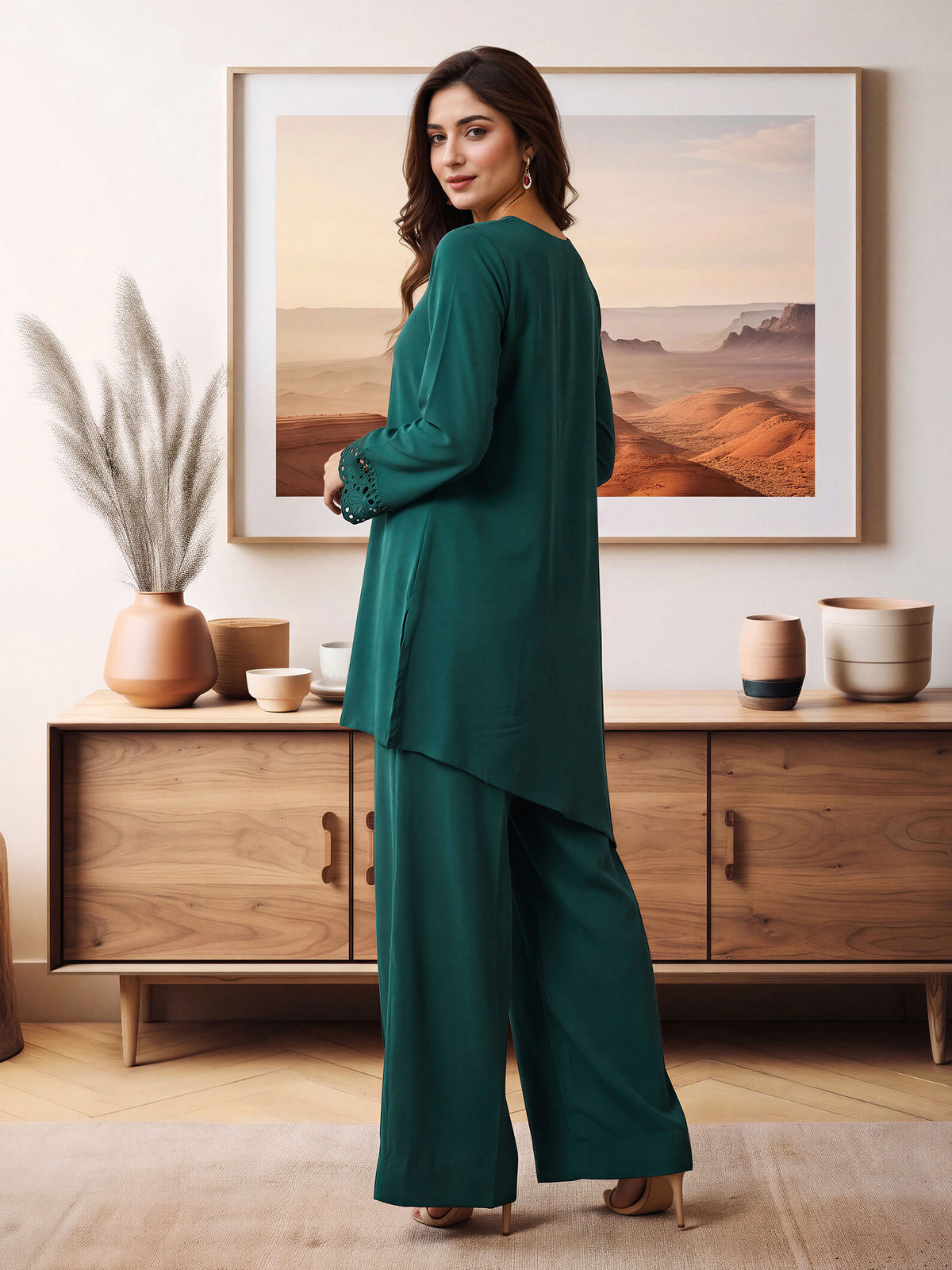 2 Piece Silk Suit- Embroidered (Pret)