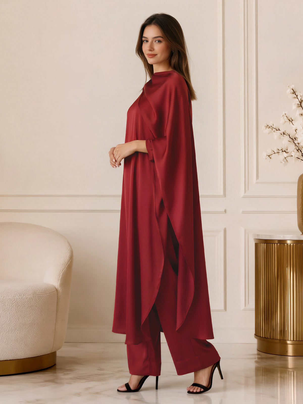 2 Piece Grip Drape Suit- Embroidered (Pret)