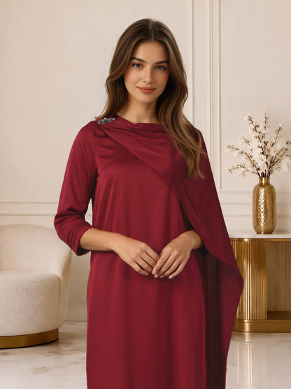 2 Piece Grip Drape Suit- Embroidered (Pret)