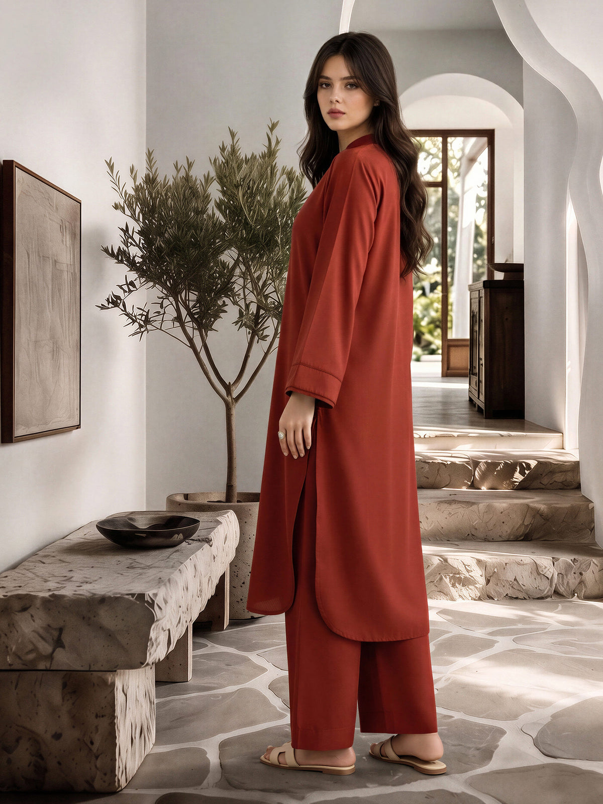 2 Piece Blended Marina Suit (Pret)