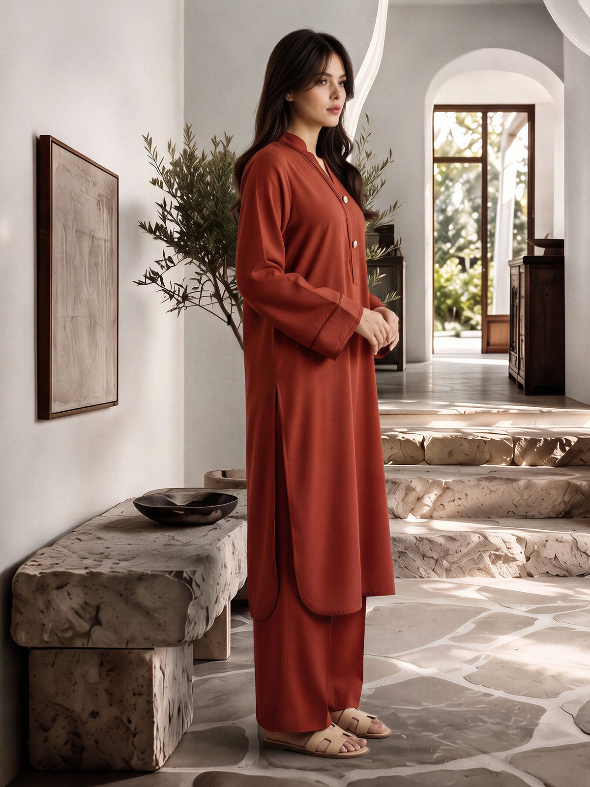 2 Piece Blended Marina Suit (Pret)