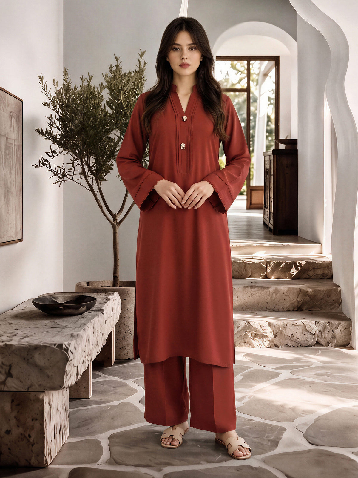 2 Piece Blended Marina Suit (Pret)