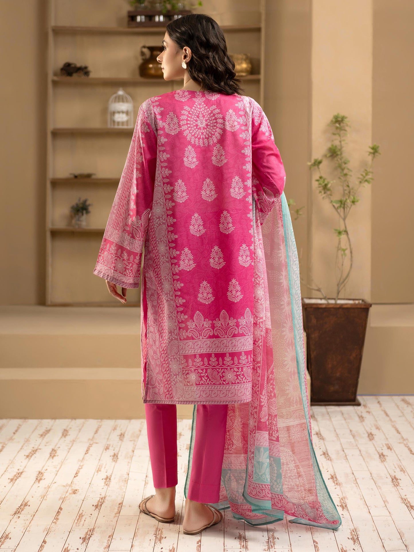 3 Piece Cambric Suit-Embroidered (Unstitched)