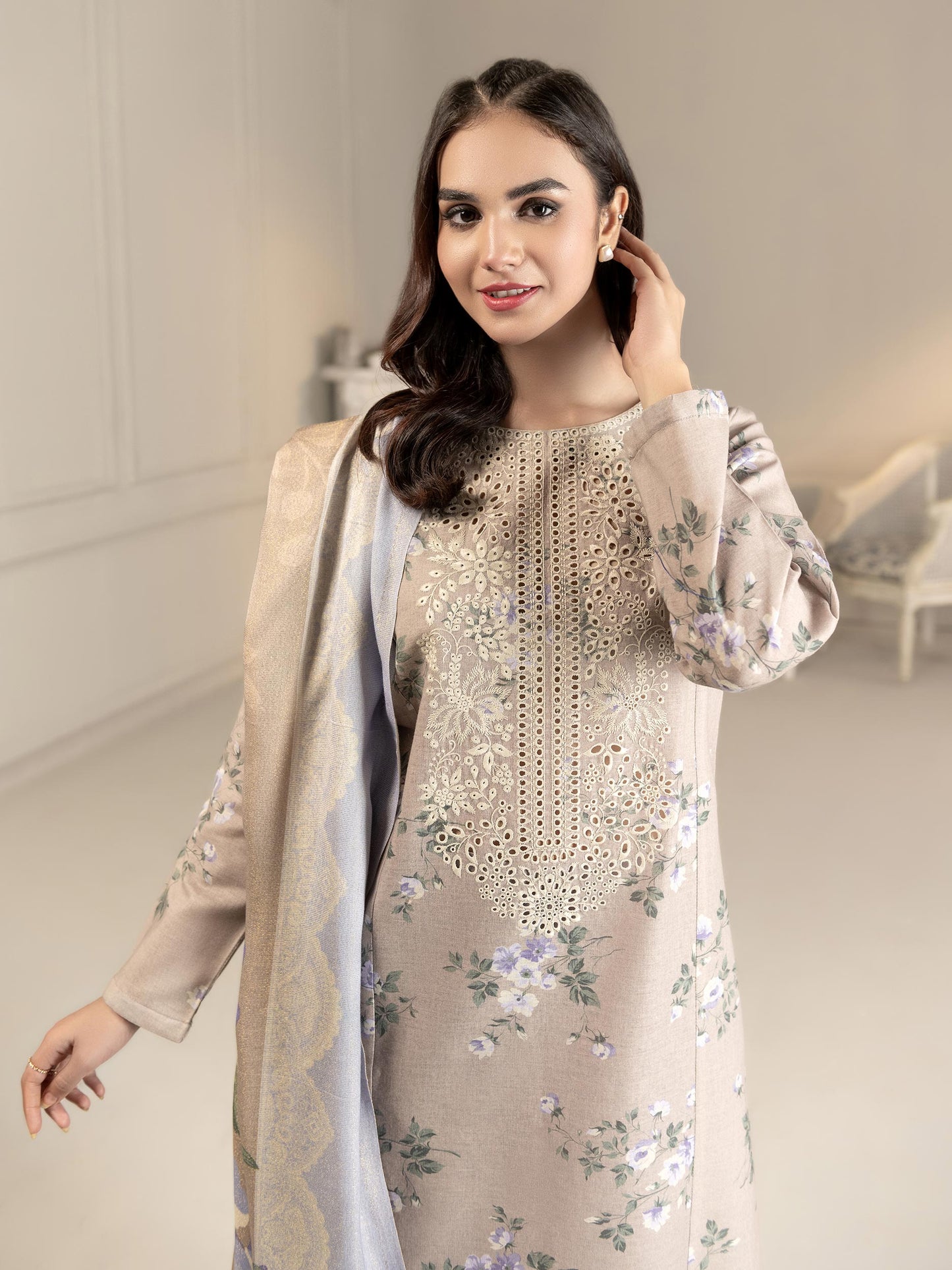3 Piece Khaddar Suit-Embroidered(Unstitched)