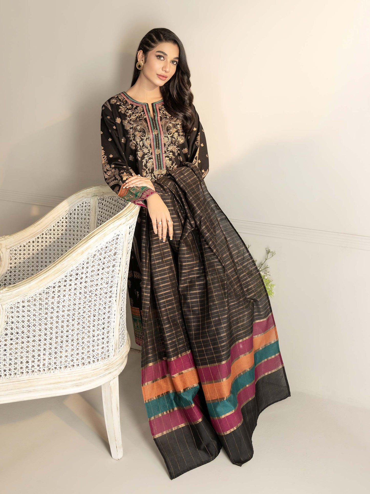 2 Piece Winter Cotton Suit-Embroidered(Unstitched)