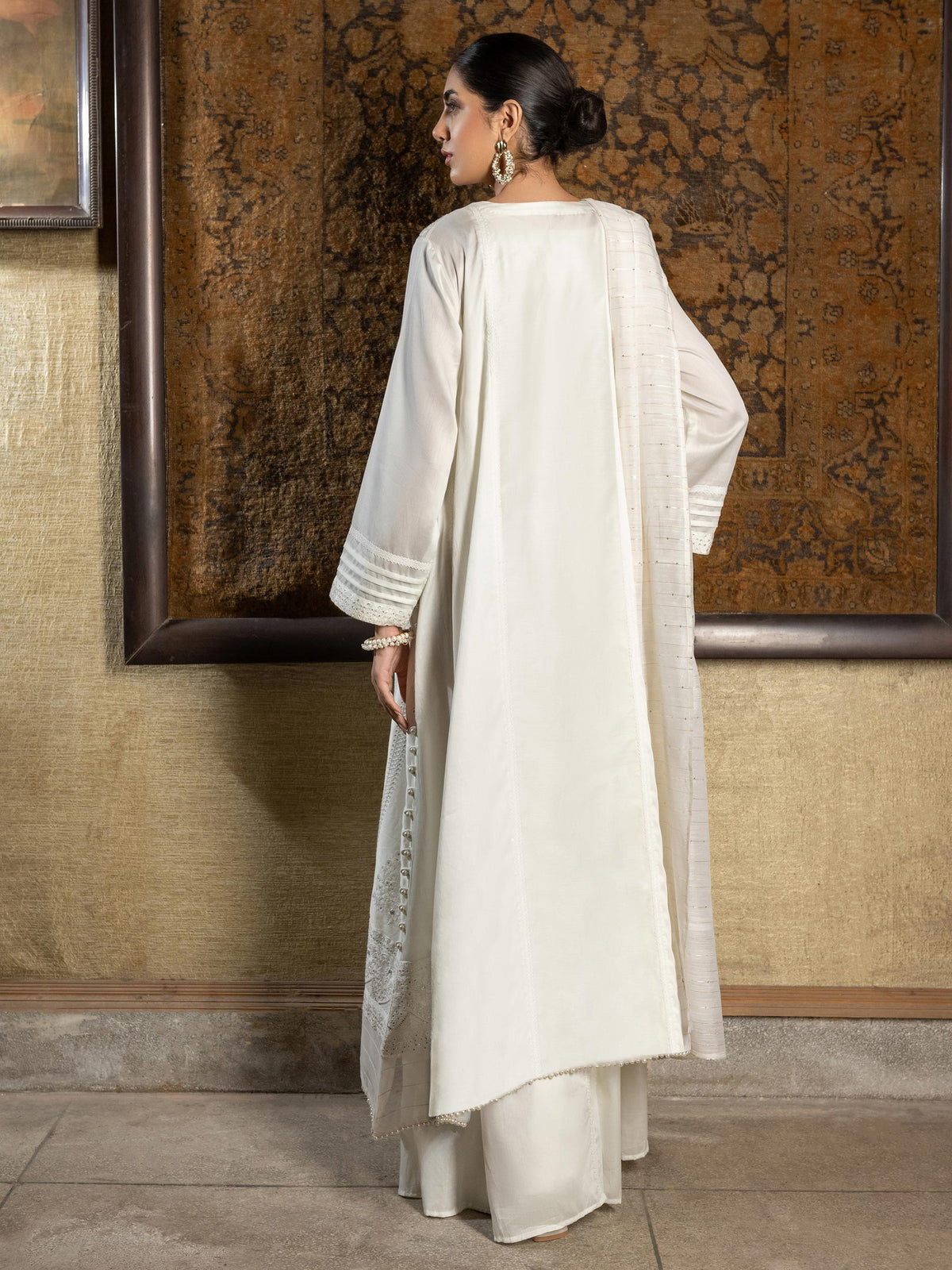 2 Piece Satin Suit-Embroidered (Unstitched)