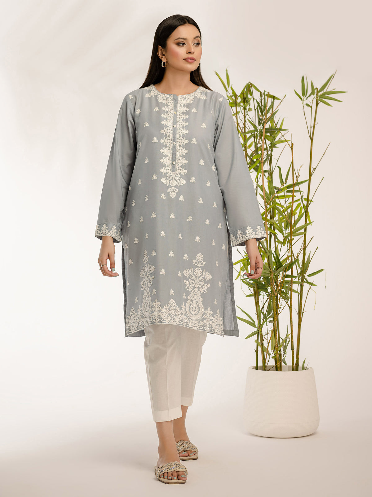 Cambric Shirt-Embroidered (Pret)