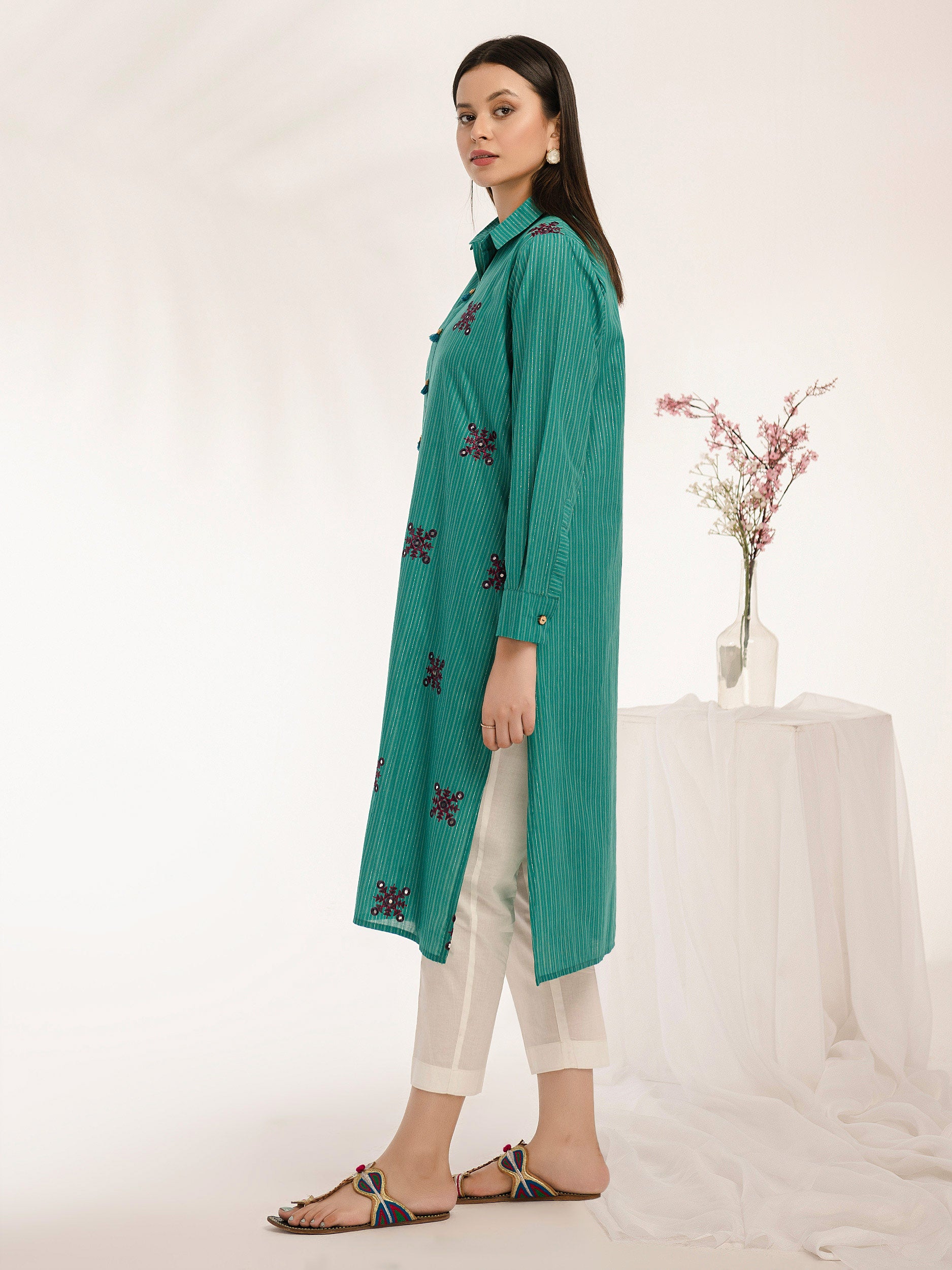 Yarn Dyed ShirtEmbroidered (Pret) Limelightpk