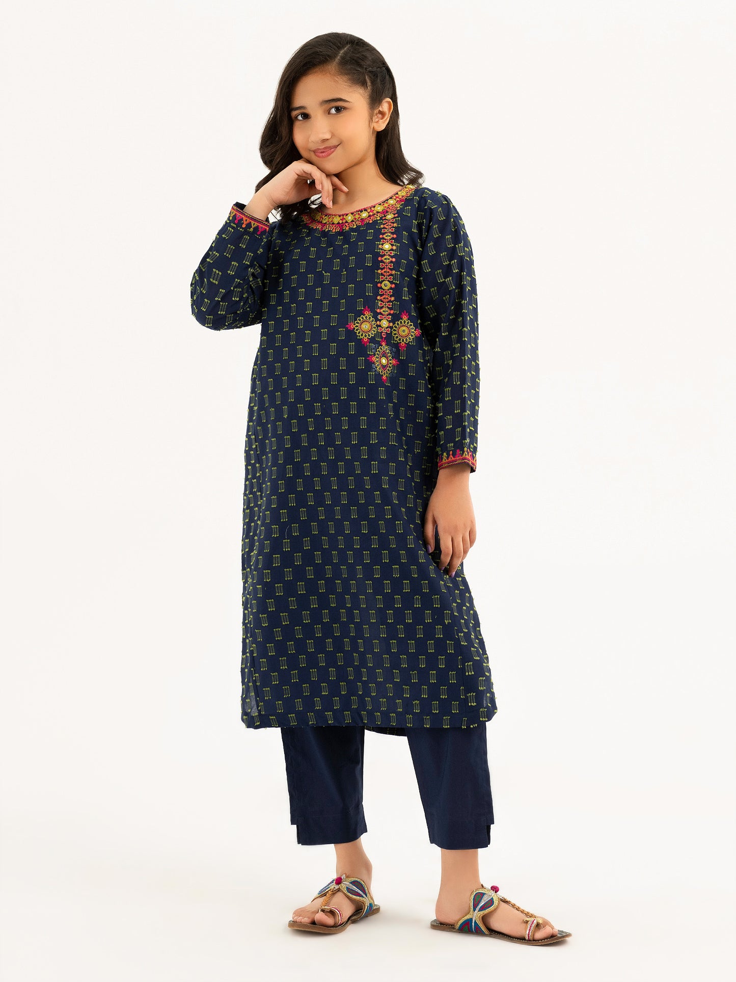 2 Piece Jacquard Suit-Embroidered (Pret)