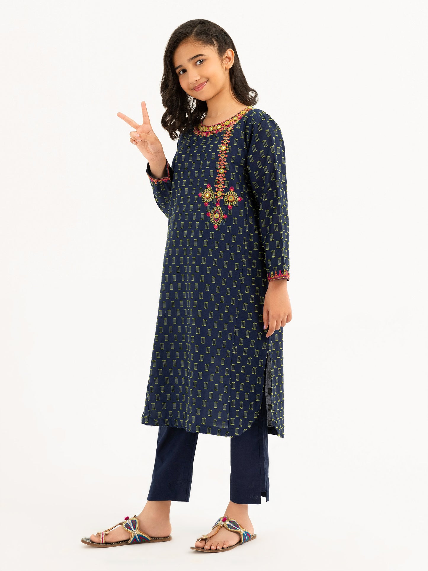 2 Piece Jacquard Suit-Embroidered (Pret)