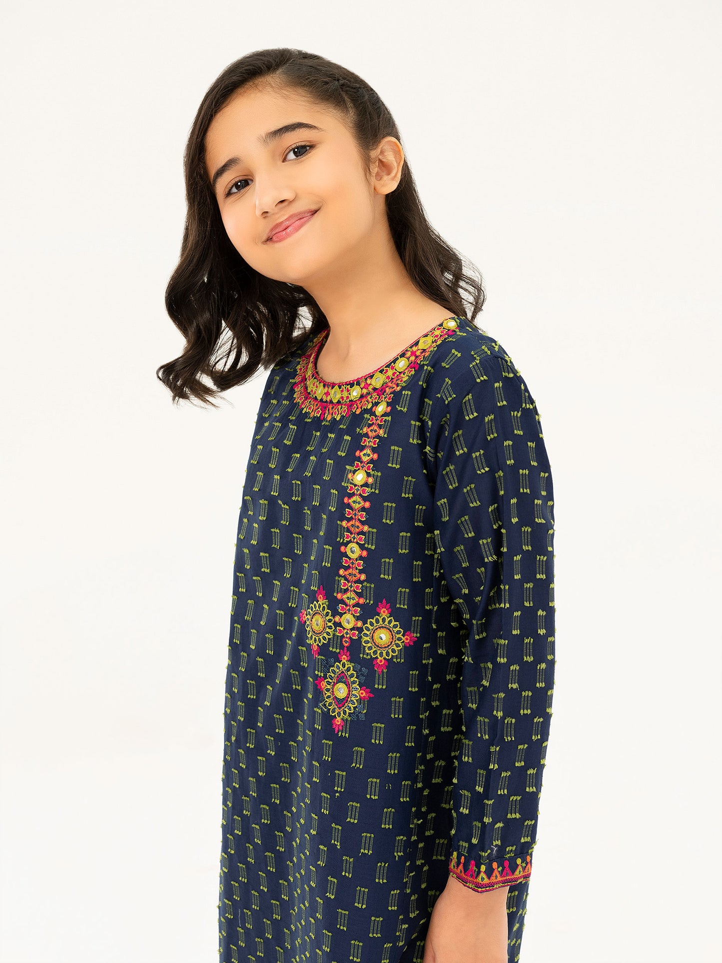 2 Piece Jacquard Suit-Embroidered (Pret)