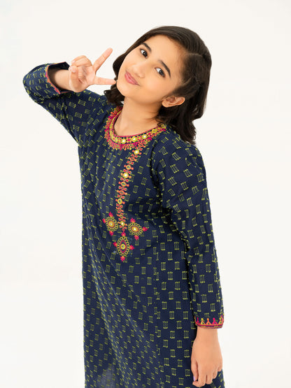 2 Piece Jacquard Suit-Embroidered (Pret)