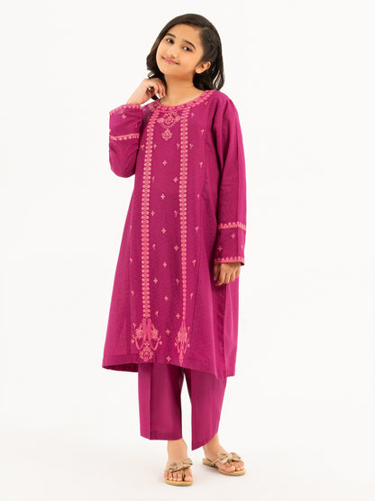 2 Piece Textured Lawn Suit-Embroidered (Pret)