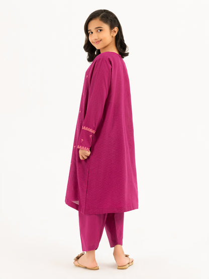 2 Piece Textured Lawn Suit-Embroidered (Pret)
