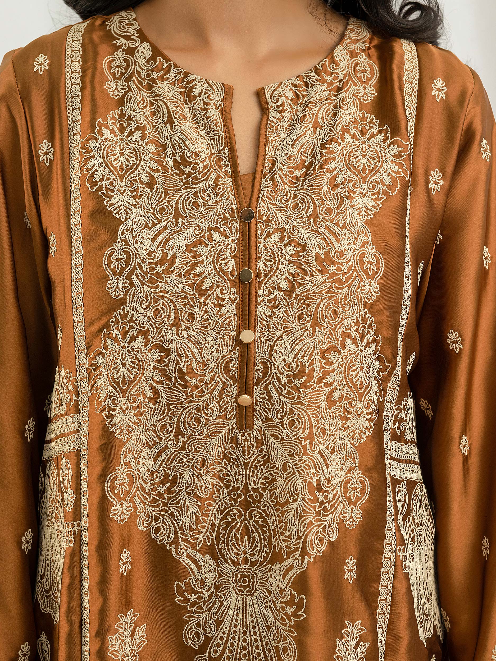 2 Piece Silk Suit- Embroidered (Pret)