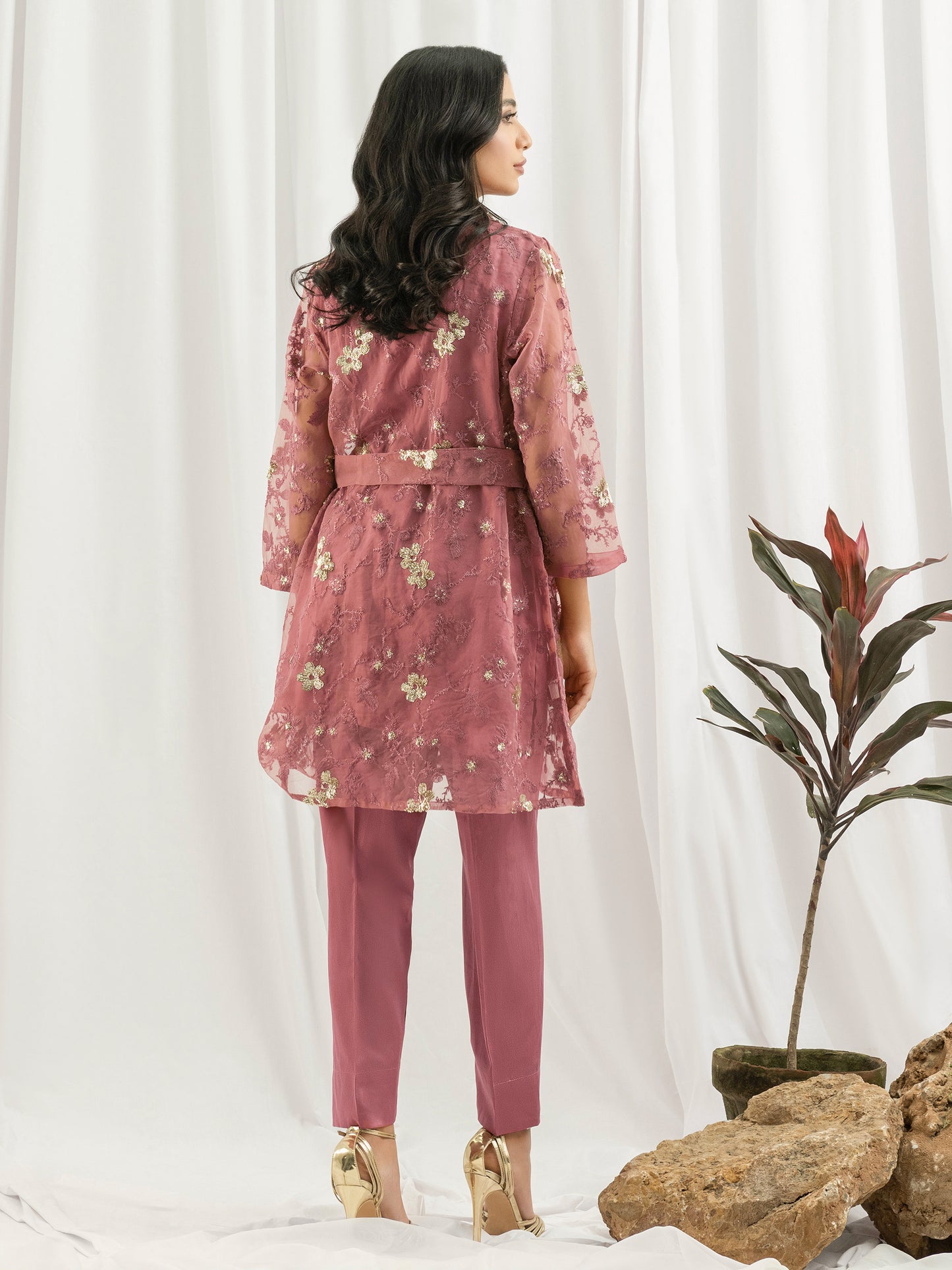 3 Piece Organza Suit- Embroidered (Pret)