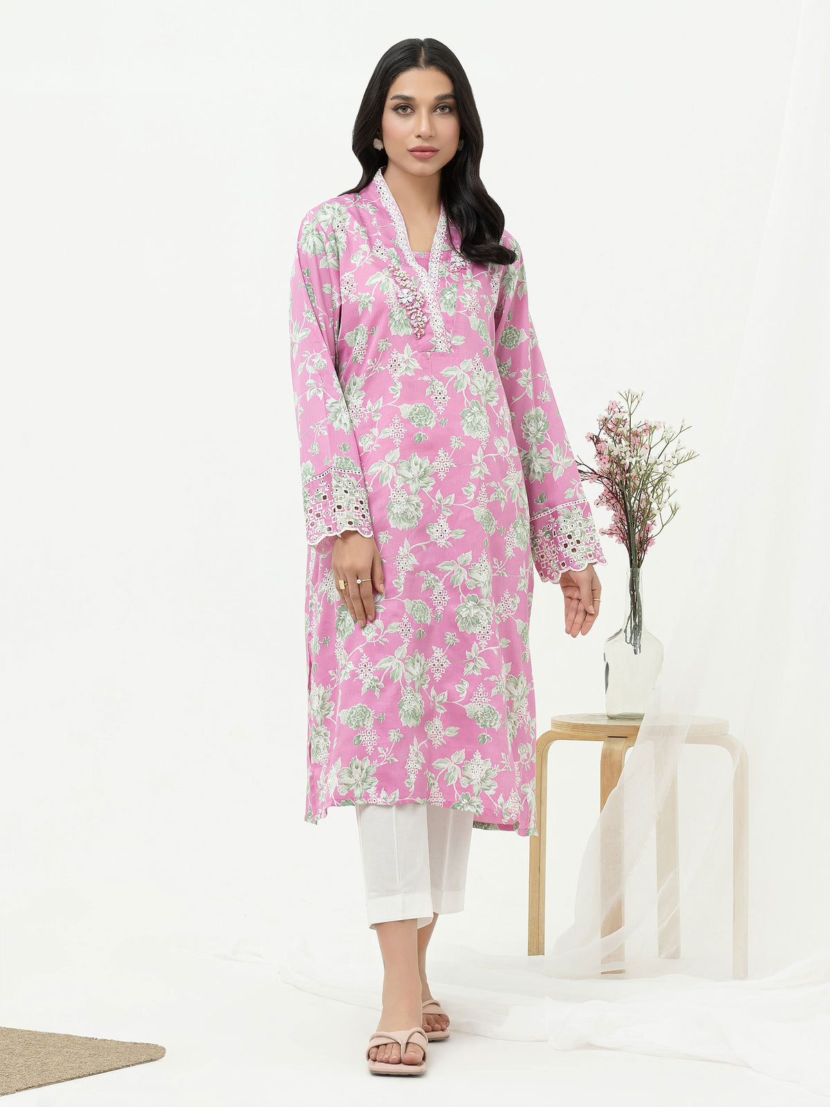 Lawn Shirt-Embroidered & Embellished (Pret)
