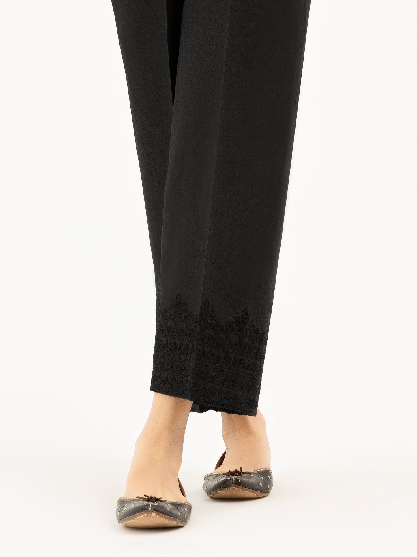 Embroidered Cambric Trousers(Pret)