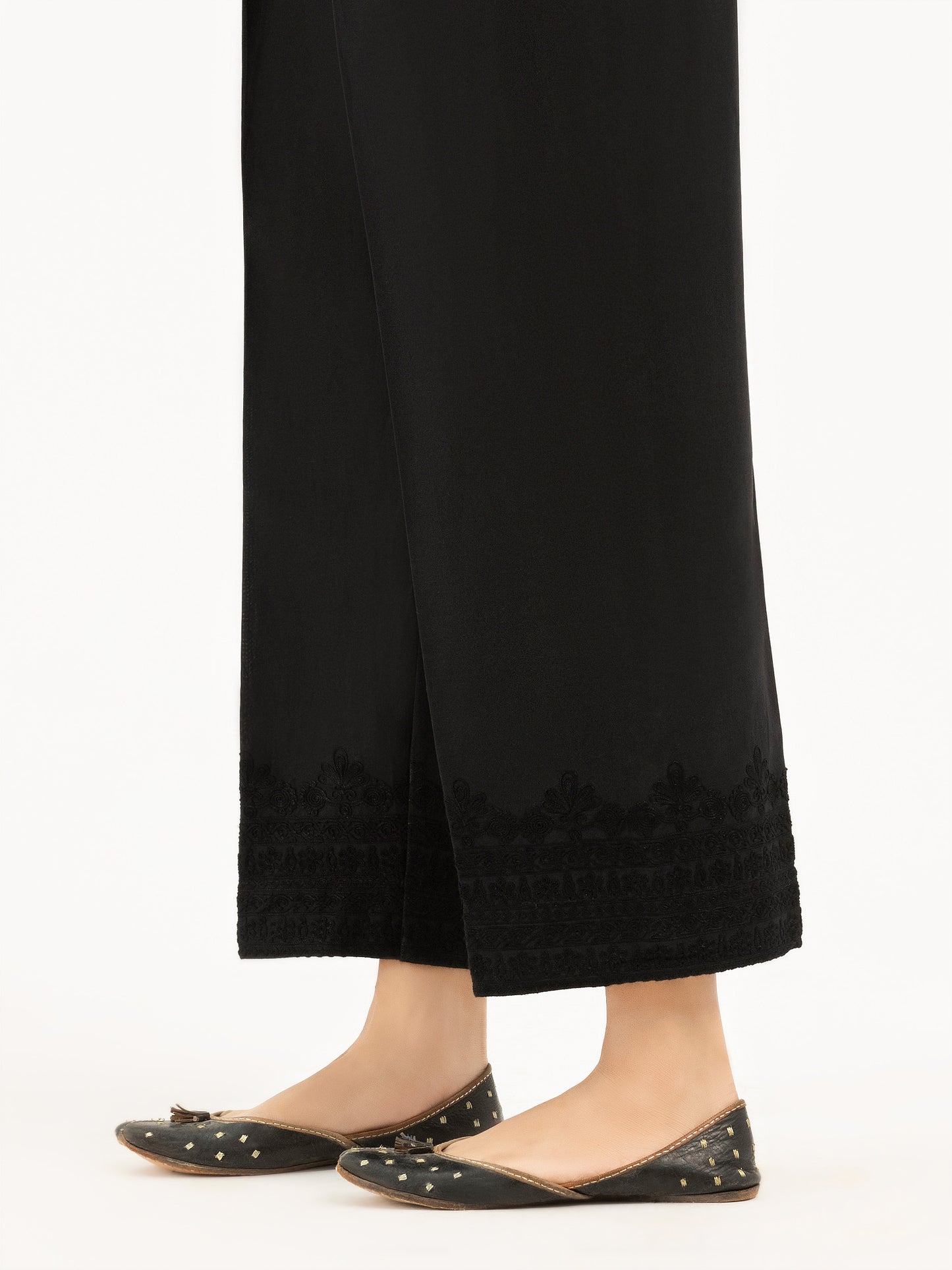 Embroidered Cambric Trousers(Pret)