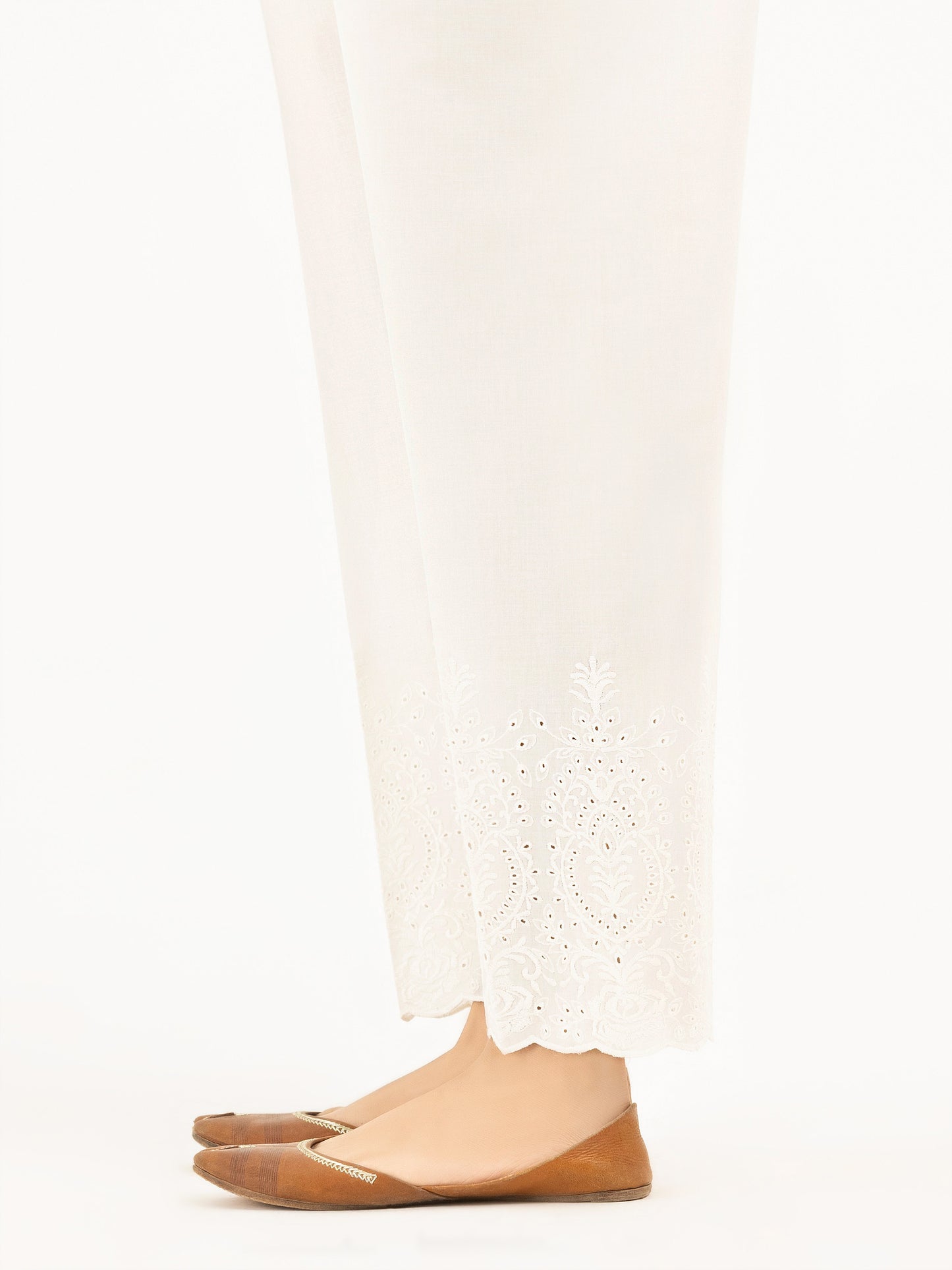 Embroidered Cambric Trousers(Pret)