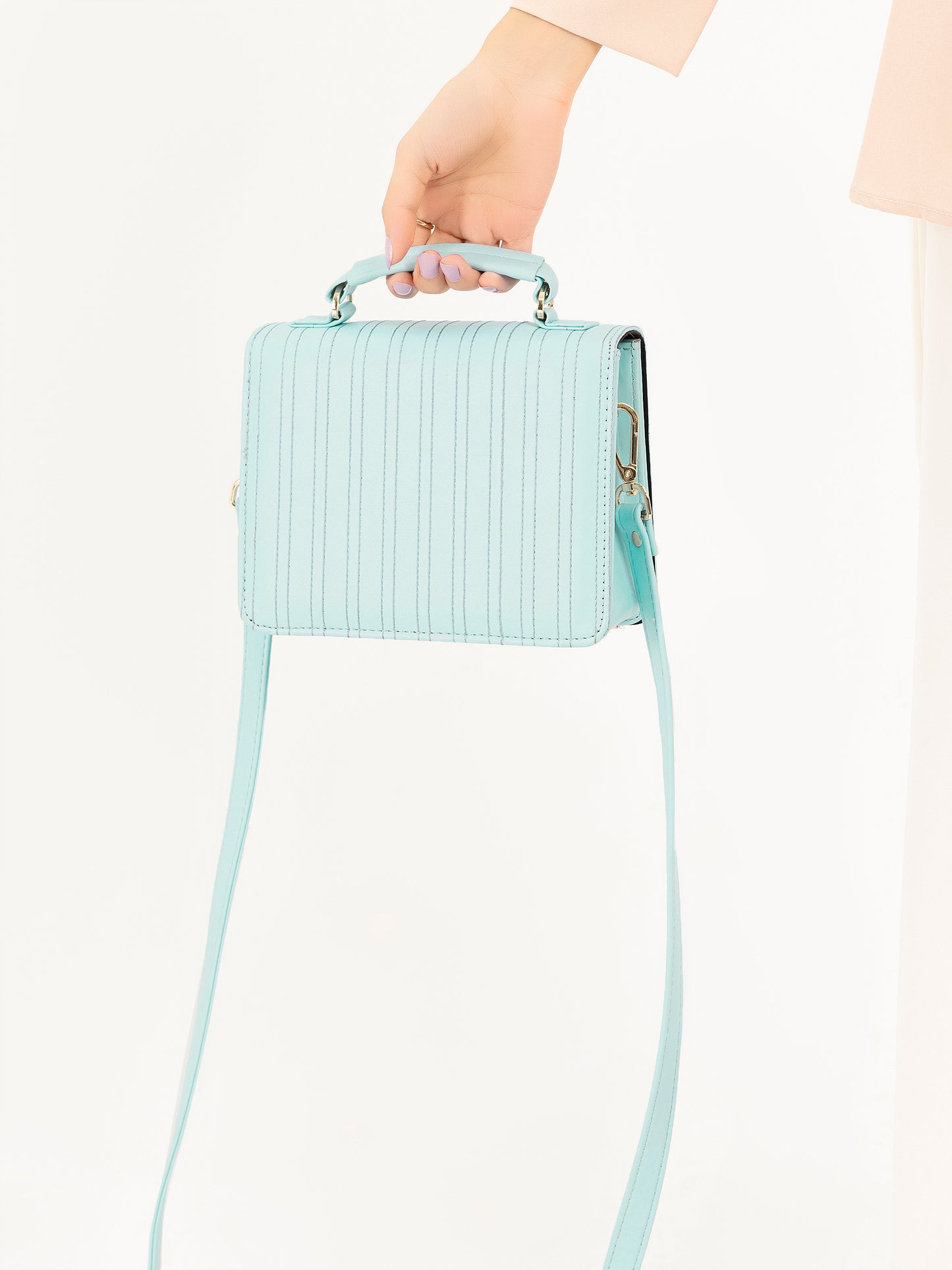 Stitch Patterned Mini Handbag