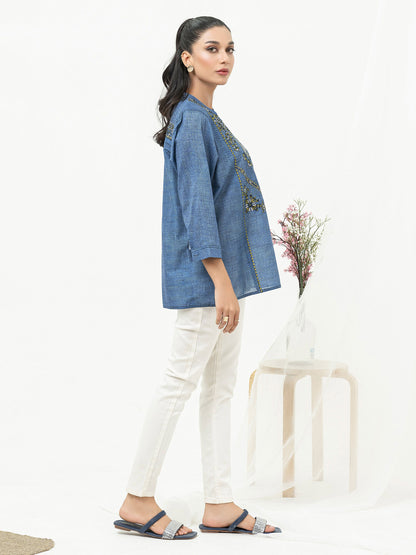 Cambric Kurti-Embroidered (Pret)