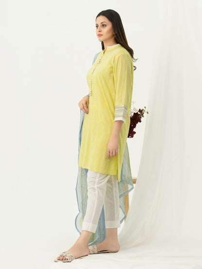 2 Piece Textured Lawn Suit-Dyed (Pret)