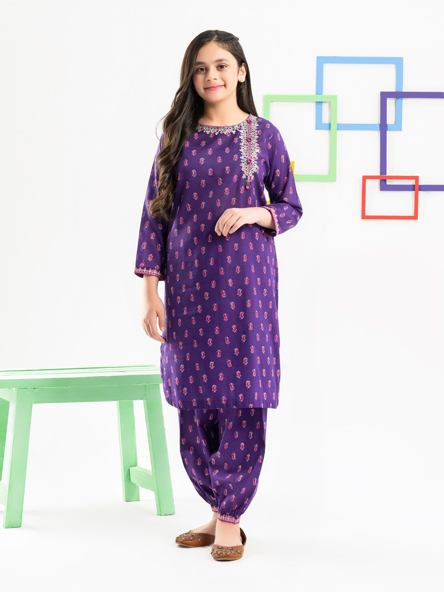2 Piece Lawn Suit-Embroidered