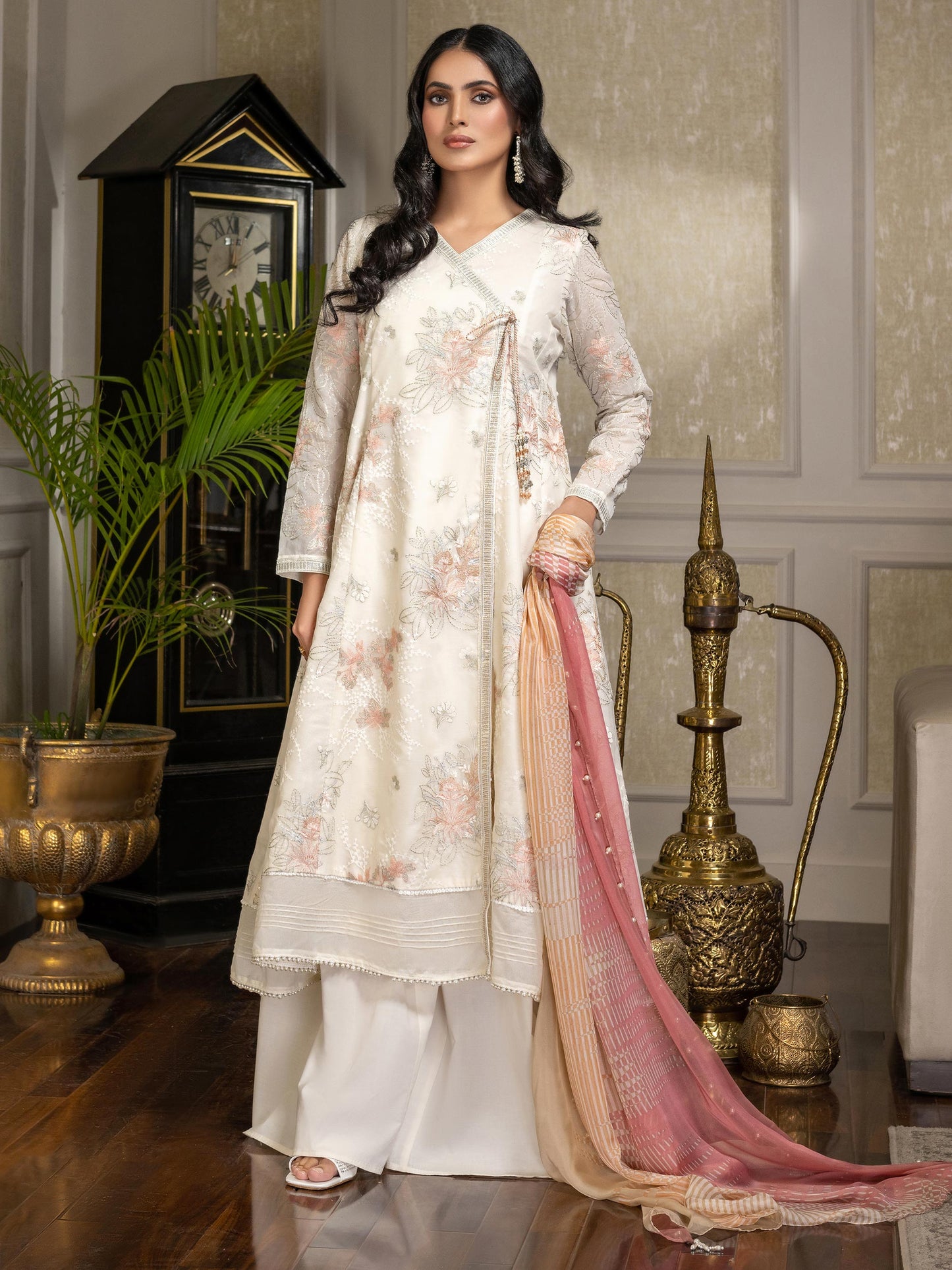 2 Piece Net Suit-Embroidered (Unstitched)